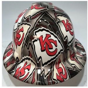 New Full Brim Hard Hat Custom Hydro Dipped KANSAS CITY CHIEFS